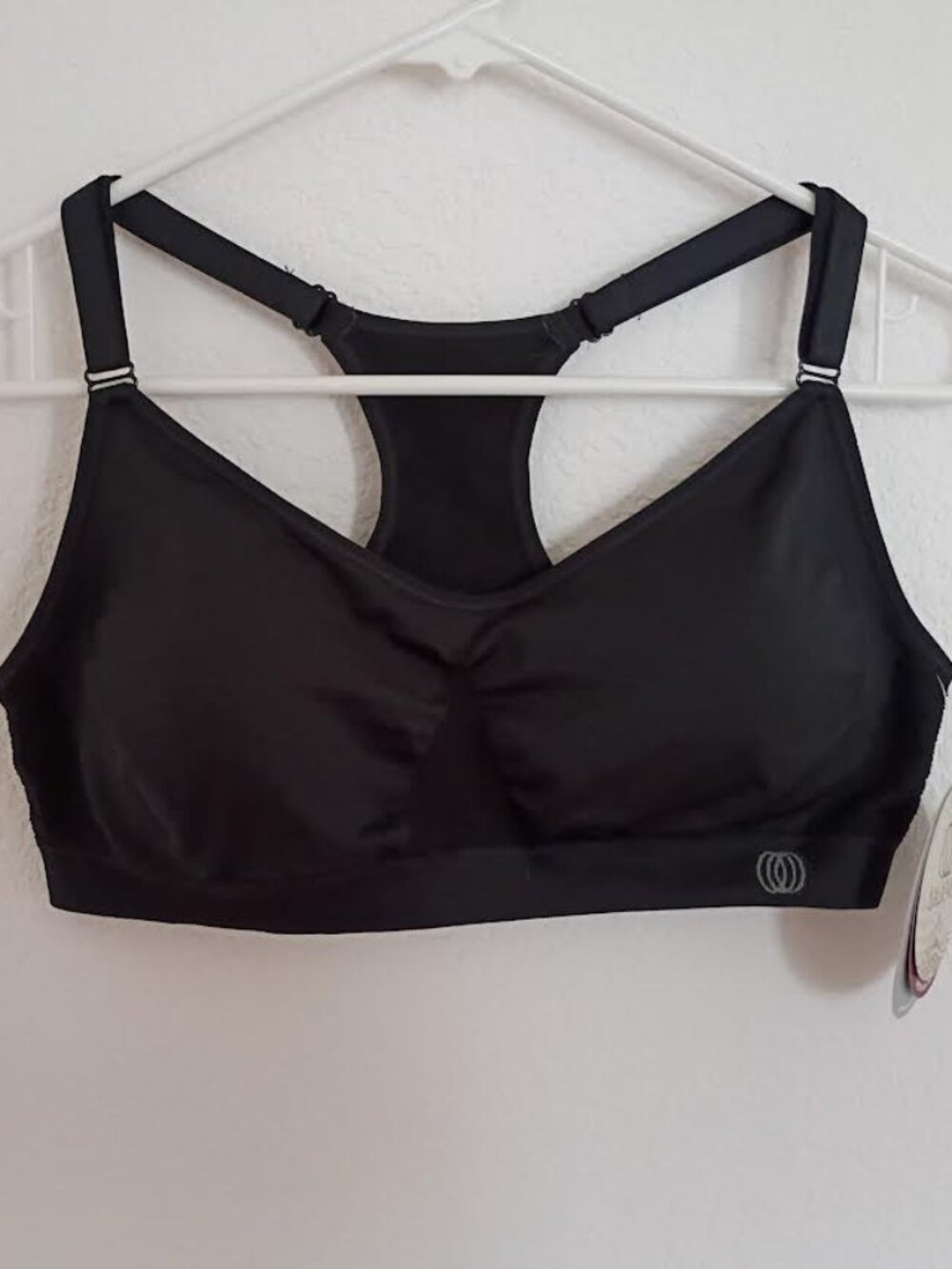 BALANCE COLLECTION WOMEN'S MEDIUM IMPACT SPORTS BRA RACER BACK BLACK SIZE L NWT